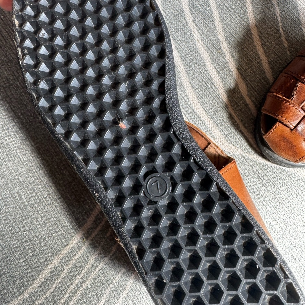 Brown Leather Woven Fisherman Sandals | Size 7 - Picture 3 of 3